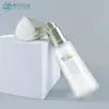 Frasco de Vidro com Fundo Espesso para Base Líquida, com Cabeça de Bomba de Pressão Cônica Personalizada de 30ml, Frasco Cosmético Vazio, Frasco para Loção, Frasco Recarregável