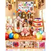 Balão Feliz Aniversário Infantil Chuva de Balões Cachoeira Cena para 3 Anos Decoração para Bebê Menina de 2 Anos Festa em Casa Pano Pendurado