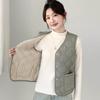 Chaleco de Bolsillo H117 para Mujer Otoño e Invierno Forro Polar Chaleco Cálido Ropa Exterior Casual Deportivo Chaleco Corto