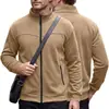 Jaqueta de Lã com Gola Alta e Zíper, Bolsos Laterais, Manga Longa, Cardigan Casaco Masculino de Outono e Inverno, Transfronteiriço AliExpress