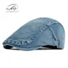 Moda Estilo Coreano Novo Chapéu Boina para Homens e Mulheres, Boné Bico de Pato Retrô Britânico, Chapéu de Pintor, Boné Forward em Sarja Lavada, Tendência