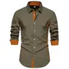 Camisas casuais de manga comprida para homens, estilo europeu e americano, transfronteiriças, novas, direto da fábrica, disponíveis para dropshipping