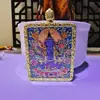 Colgante Thangka de Oro Semi-Pintado a Mano de Xizang, Ocho Budas Guardianes, Colgante Thangka del Buda del Nacimiento, Thangka Portátil al por Mayor