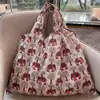 2025 Nueva Bolsa de Compras Plegable Tela Floral Portátil Poliéster Tote Bolsa de Almacenamiento Gran Capacidad Bolsa para la Compra del Supermercado Venta al por Mayor