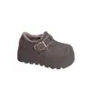 Sapatos Birkenstock de Lã com Solado Grosso Sapatos de Algodão Quentes com Forro de Lã Outono e Inverno 2025 Sapatos Casuais que Aumentam a Altura Sapatos de Algodão Modernos