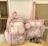 Mochila tipo bolsa ita versátil de nicho para estudiante de secundaria, gran capacidad, ligera, linda, con bloques de color, mochila estilo universitario para niñas