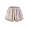 Atacado de Roupas Femininas Transfronteiriças Estilo Europeu e Americano Verão Nova Moda Renda Acabamento Cordão Emagrecedor Shorts Casuais