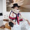 Bufanda Nueva de Invierno Cálida Imitación Cachemira Bufanda de Largo Medio para Aire Acondicionado para Mujer Bufanda Retro con Borlas de Caballo