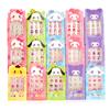 Lindas Calcomanías de Manicura para Niños Patrón de Dibujos Animados Parche de Uñas Removible Regalo del Día del Niño de Niña Set de Joyería