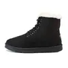 Inverno Novas Botas de Neve de Veludo Engrossadas Moda Feminina Tubo Curto Botas Femininas Botas de Algodão com Cadarço Plana Estudante Sapatos Femininos de Algodão
