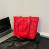 Chaqueta acolchada de algodón Bolso para mujer Primavera y Verano Nuevo Retro Bordado de Líneas de Diamantes Bolso Tote de Gran Capacidad para Mujer Bolso de Hombro para Viajes de Mujer