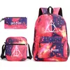 Harry potter harry potter Mochila con Estampado Mochila Escolar para Estudiante Bolso de Hombro Pequeño Estuche para Lápices Set de Tres Piezas