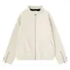 Chaqueta de Hombre con Cuello Alto y Cremallera, Brillante, Holgada, Hombro Caído, Manga Larga, Bolsillos Inclinados, Corte Definido, Minimalista, Estilo Motociclista Ligero