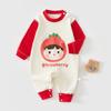 Roupas para Bebê Recém-Nascido, Estilo Primavera e Outono, Macacão de Algodão Puro para Bebê de Um Ano, Macacão com Desenho Animado, Roupa Fofa para Exterior para o Outono