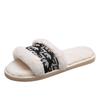 2025 Novo Estilo de Inverno Sapatilhas de Bico Fino Uma Linha Boca de Peixe Casuais Versáteis Leves Confortáveis Pantufas de Algodão Acolchoadas Espessas Quentes