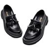 Mocasines con borlas transfronterizos para mujer, zapatos de cuero genuino de corte bajo, zapatos de piel pequeños para mujer, estilo británico, moda, estudiante, punta redonda, zapatos casuales