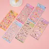 Pegatinas de Vidrio de Dibujos Animados Lindas para Niñas Pegatinas Estéreo para Niños Estéreo Estampado en Caliente Pegatinas de Música Decorativas Creativas DIY