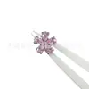 Pendientes de Aleación de Titanio F136 con Circonita Gota de Agua Flor de Cinco Pétalos Clavijas para Hélice Auricular Titanio G23 Rosca Interna Studs para Labio Joyería para Piercings