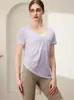 Nuevo Top Deportivo de Copos de Nieve Tencel para Mujer Ropa de Yoga Camiseta de Manga Corta Fruncida Cubre Ropa de Verano para Correr Entrenamiento Fitness