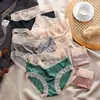 Bragas de Algodón Puro con Refuerzo, de Cintura Media para Mujer, Transpirables, Estilo Japonés, Sencillas y Ligeramente Sexys, con Ribete de Encaje Satinado