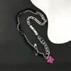 Gargantilha Choker de Couro Europeia e Americana Transfronteiriça com Pingente de Cruz Estilo Fashion Punk Doce Cool Personalidade Corrente para Clavícula Tendência Acessórios de Colar Cool