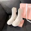 Botas Martin Gruesas para Mujer Chuyuji, que Aumentan la Altura, Estilo Británico, Cierre Trasero, Botines Ajustados con Corte en V, Tacón Grueso, Botines Blancos Cortos