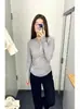 Estilo Nuevo Otoño 2026 Color Sólido Corte Delgado Cuello Redondo Manga Larga Camiseta Base de Lana para Mujer Top Capa Interior Casual