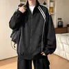 Chaqueta deportiva de rayas con cuello alto para hombre, top de color block nuevo para otoño de 2026, abrigo casual americano de moda