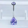 Aleación de Titanio Astmf-136 Espejo Finamente Tallado 8*10 Gota de Agua Grande Clavo de Ombligo G23 Titanio Nuevo Piercing de Ombligo con Rosca Interna