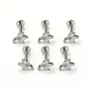 Brincos de Tarraxa de Titânio F136 com Três Folhas, Acessórios de Orelha Simples e Fofos, Joias de Piercing de Titânio G23, Tarraxas para Lóbulo da Orelha, Atacado Transfronteiriço