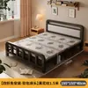 Cama Dobrável Cama de Casal 1,5m Doméstica Simples Reforçada Cama de Solteiro Dormitório de Adultos Aluguel Portátil Placa Dura Cama de Ferro