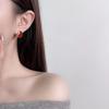 Pendientes Doudou color rojo vino de Ambiente Otoñal e Invernal Moda Retro Elegante Estilo Hong Kong Pendientes de Alta Gama Agujas de Plata 925 para Mujer