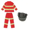 Disfraces de Bombero para Niños Disfraces Profesionales de Juego de Rol Ropa para Espectáculos de Fuego Halloween Manga Larga Rojo y Azul Venta al por Mayor