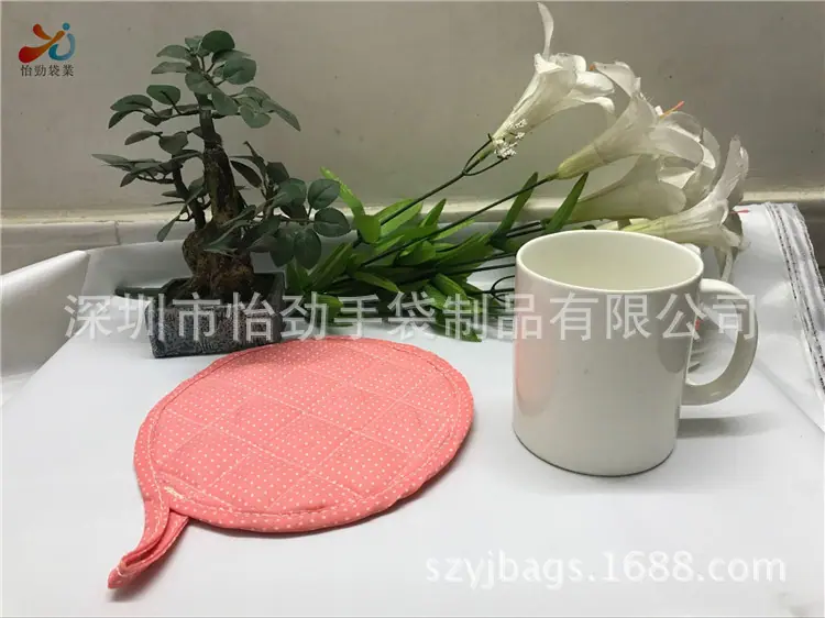 印花棉布圆形杯垫