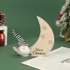 Artesanato de Madeira Personalizado Transfronteiriço para o Natal Enfeites de Papai Noel e Rena Decorações para Festas em Casa