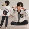 Comércio Exterior 2025 Pijama Feminino Manga Longa Veludo Alemão Primavera e Outono Kimono Pijama Infantil Feminino Conjunto para Casa para Usar por Cima