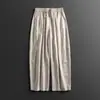 Calça Casual Masculina Estilo Quatro Estações 2026 Calça Longa de Algodão e Linho Estilo Yamamoto Verão Estilo Old Money Calça Longa Plus Size para Homens