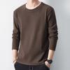 Playera de Manga Larga para Hombre Otoño e Invierno Ajustada Cuello Redondo Terciopelo de Doble Cara Cálida Camiseta Base para Hombre Top Grueso con Forro Polar
