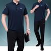 Casal de pais de meia-idade roupa esportiva verão camiseta de manga curta masculina e feminina para meia-idade conjunto de compra em grupo roupa para pais de 40 e 50 anos