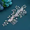 Amazon tocado de novia peine doble para el pelo recogido de boda decoración lateral peine insertable pedrería perla diadema para el pelo A429