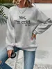 [Código Europeo Transfronterizo] Sí, Sudadera con Estampado de Letras 'Tengo Frío' para Mujer