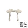 Nueva Hebilla de Oreja Colgante de Cristal con Cuentas Hecha a Mano China Gusano de Cristal Largo Blanco Perla Panklet de Una Palabra Joyería Cheongsam