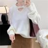 2025 Nuevo Suéter de Punto para Mujer Estilo Holgazán Cuello Redondo Diseño Camiseta Básica Suéter Jersey Top Holgado Mujer