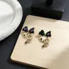 Nuevos Pendientes de Estrella con Lazo de Zirconia, Pendientes de Gama Alta de Nicho con un Estilo Único, Accesorios para Orejas Modernos, Sencillos y Versátiles