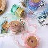 Cinta de hilo de nieve con borde ondulado de lunares Lazo DIY para accesorios para el cabello Empaque de flores para floristería Cinta de hilo de nieve con borde rizado de lunares