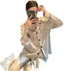 Pijama de seda estilo vitoriano para mulheres, novo modelo primavera e outono 2026, conjunto de roupa de casa de alta qualidade em seda gelada com bolinhas e manga longa