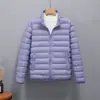 Jaqueta puffer de borracha curta de inverno nova roupa pai-filho uma família de três jaqueta de plumas leve casaco para meninos e meninas moda