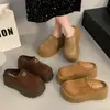 Mules de plataforma con suela gruesa para aumentar la altura, estilo Birkenstock para mujer, sin cordones, para usar al aire libre, nuevo modelo otoño 2026, zapatos cómodos cerrados sin cordones