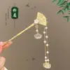 Grampo elegante e versátil de ginkgo para cabelos finos, grampo em U de nicho para a parte de trás da cabeça, grampo em forma de crescente