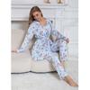 Especialmente Diseñado para Ventas Transfronterizas, Pijamas de Casa para Mujer, Camisones de Estilo Europeo y Americano, Pantalones Largos, Camisón Camisola, Conjunto de Pijama de Tres Piezas